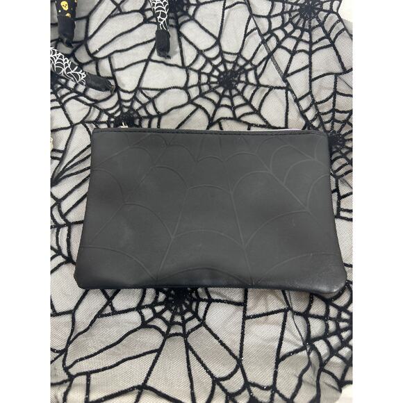 Spookie Set Skulls Spiderwebs Headband Bracelet Pouch Bag Goth Halloween - Picture 2 of 7